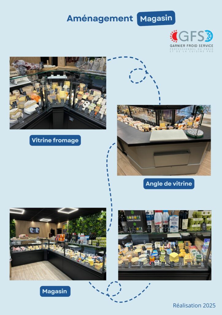 Affiche sur l'aménagement du magasin de la fromagerie de Crolles 